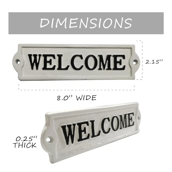 ABBOTT Cast Iron "Welcome" Sign Home Decor - Picture 11 of 15